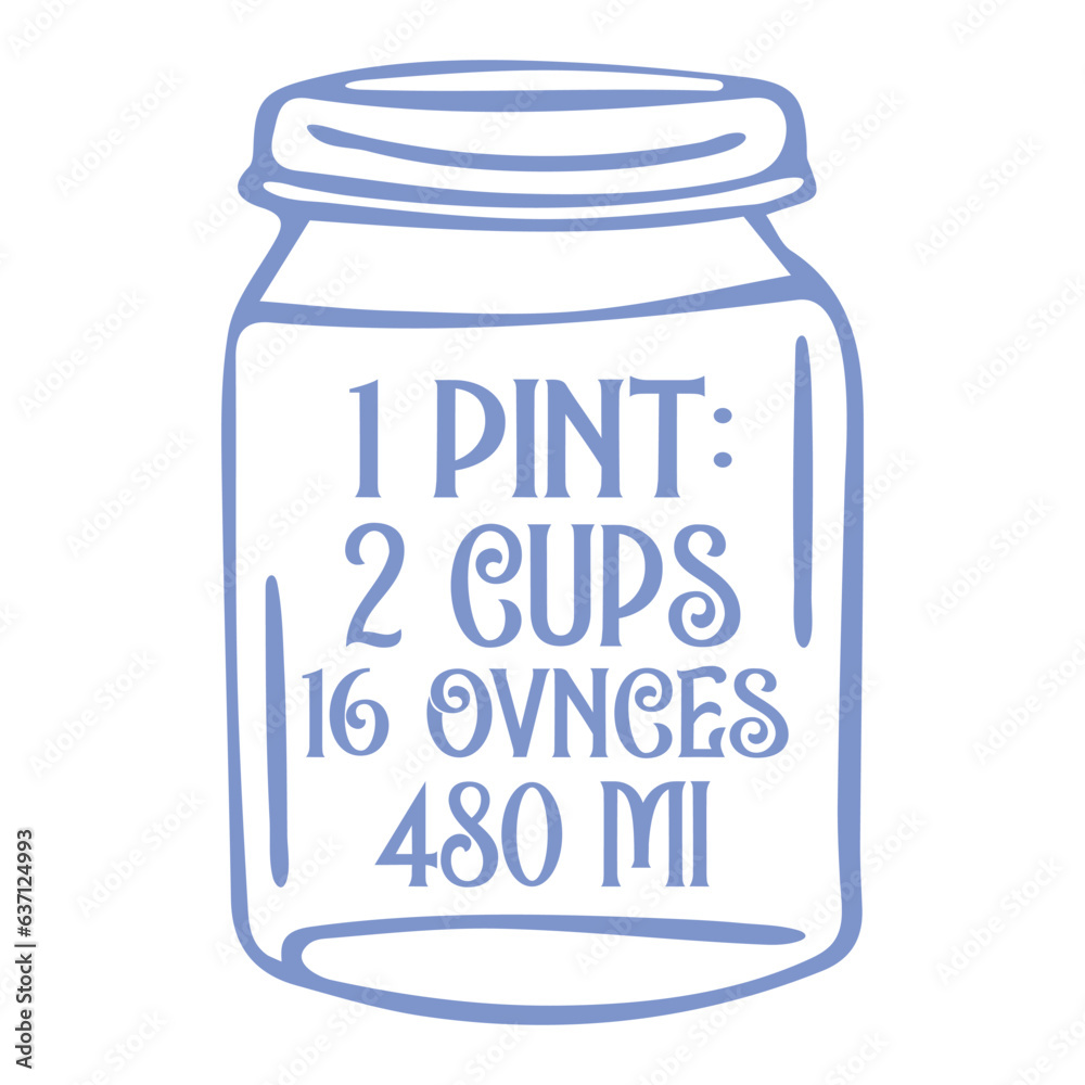 1 Pint: 2 Cups 16 Ovnces 480 Ml SVG 1 Pint: 2 Cups 16 Ovnces 480 Ml SVG