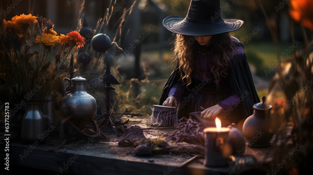 Twilight Sorcery: The Evening Rituals of Witches - obrazy, fototapety, plakaty 