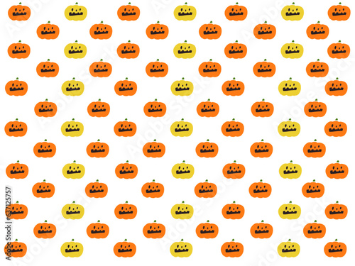 ハロウィンのかぼちゃの手描き風かわいい壁紙イラスト