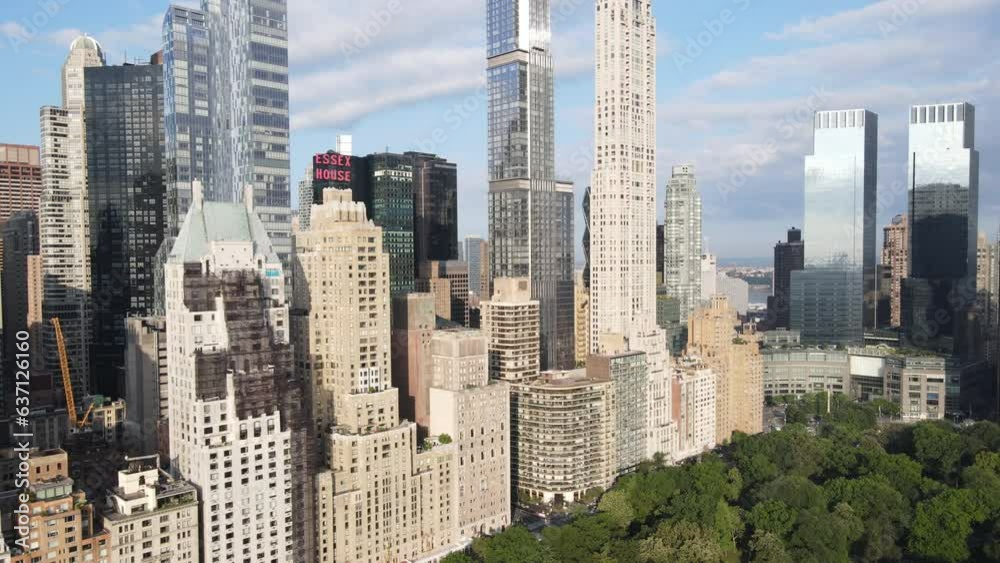 Aerial shot of Midtown Manhattan at sunrise Aerial shot of Midtown Manhattan at sunrise
