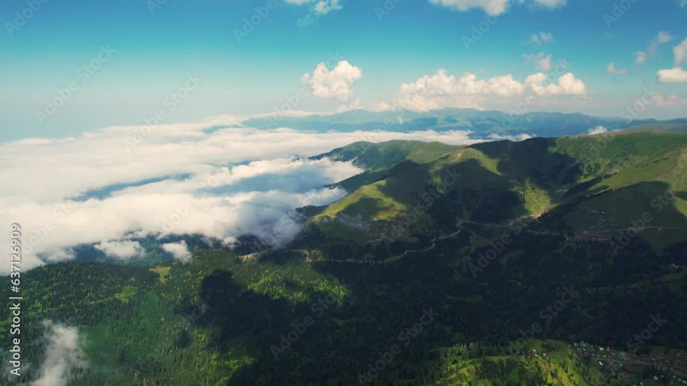Blue sky and mountains background. Amazing nature landscape 4K. Blue sky and mountains background. Amazing nature landscape 4K.