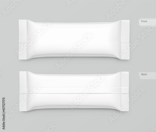 Realistic bar packaging mockup. Vector illustration can look great on any background. Perfect for your product. Front and rear view. EPS10.