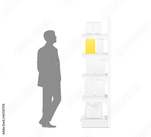 Store shelf for presentations on a white background. Vector illustration. Can be use for template your design, promotion, advertising. EPS10. photo