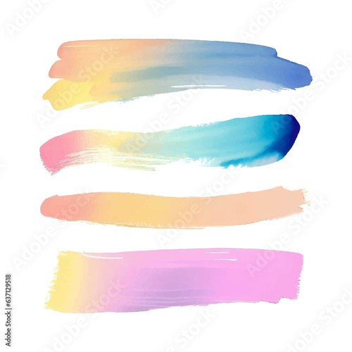 Colorful brush strokes multicolor gradient collection vector illustration