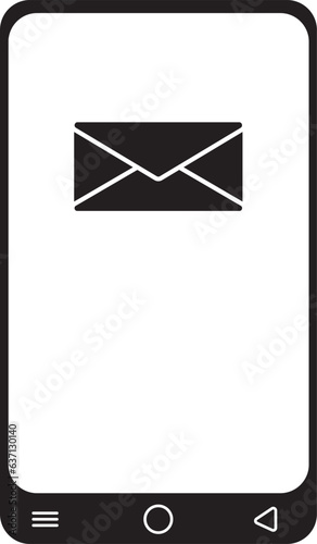 The mobile phone icon illustration symbolizing receiving an email