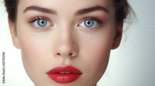 Beautiful female with healthy  clean skin and makeup