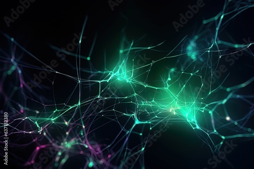 Abstract background with network close up. dark background. Generative AI