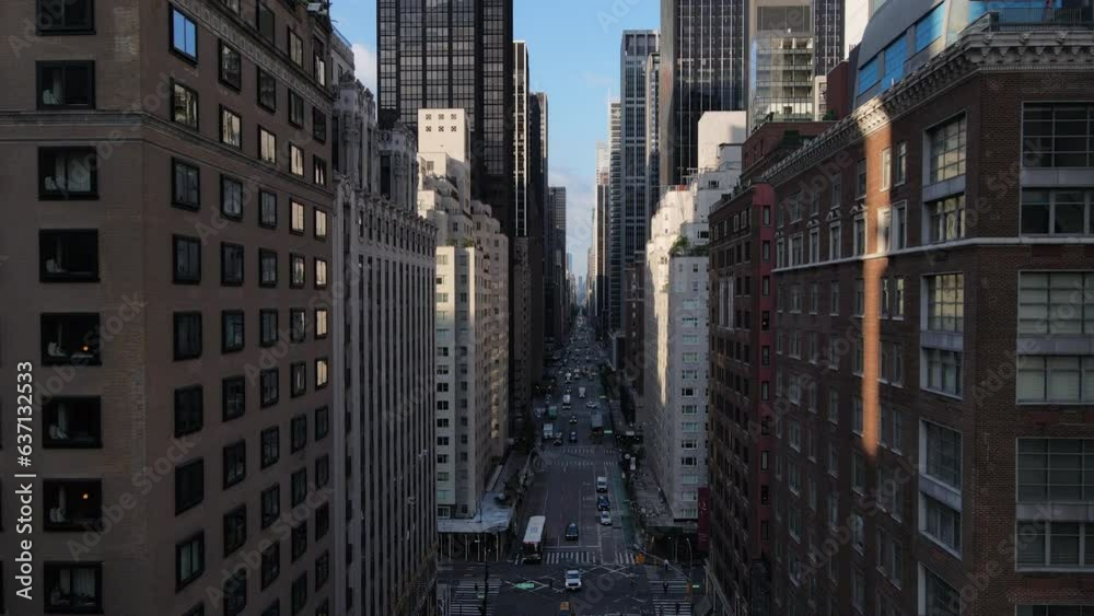 Drone Shot - Midtown Manhattan - Morning