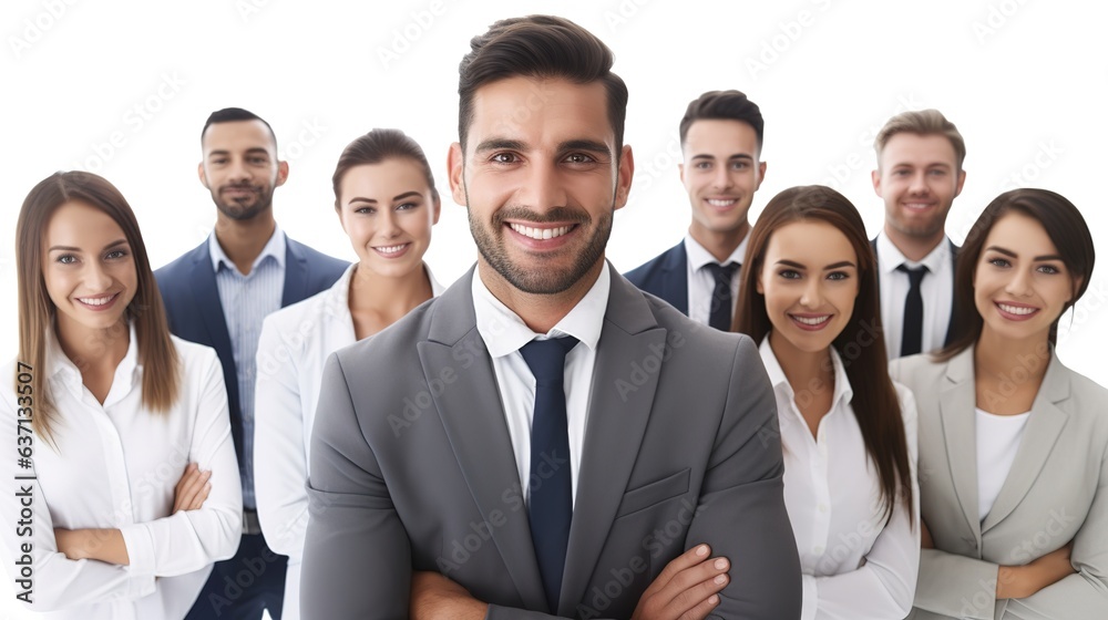 business team standing with arm crossed on white background business team standing with arm crossed on white background