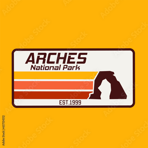 vector of arches national park perfect for apparel business, sticker design, etc