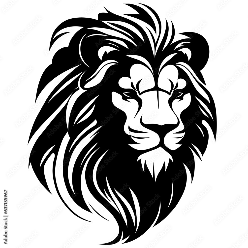 Fototapeta premium lion head vector tatoo