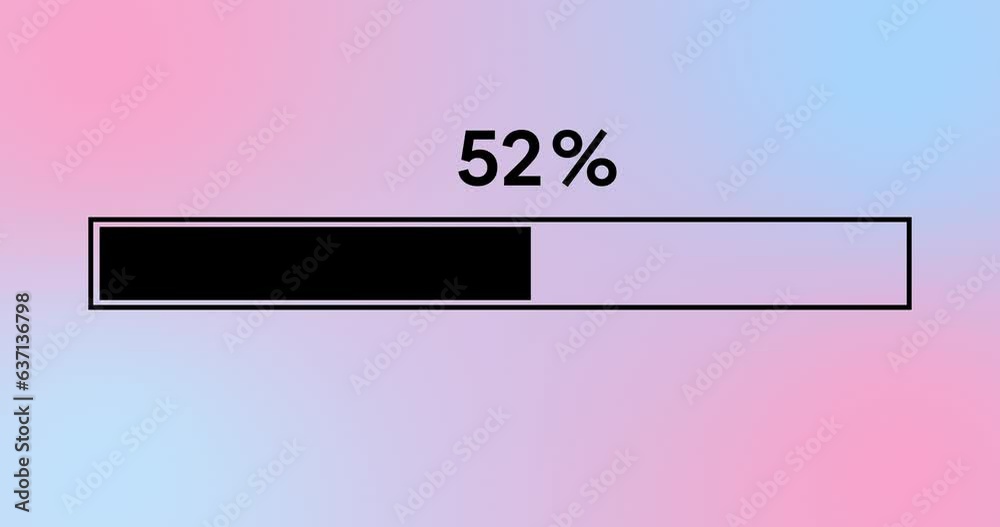 Simple black progress or loader bar animation. Loader bar from zero to ...