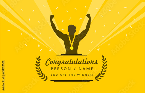 Cool editable vector background of winner champion template layout theme great for any graphic design media