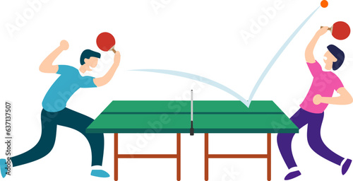 Attractive editable vector table tennis ping pong cartoon design great for your design resources print and others	