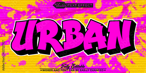 Cartoon Graffiti Urban Vector Editable Text Effect Template