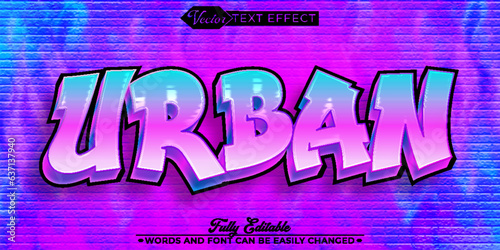 Graffiti Colorful Urban Vector Editable Text Effect Template