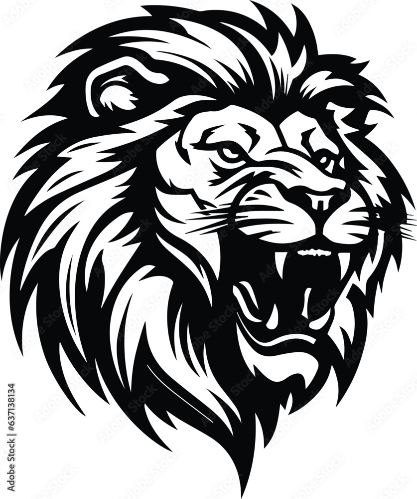 Wild Lion Vector Logo Art