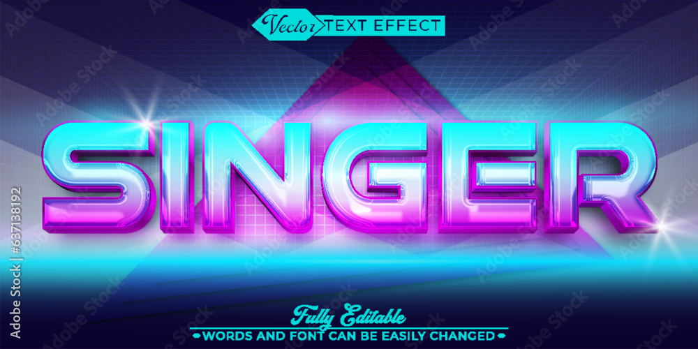Colorful Music Singer Vector Editable Text Effect Template