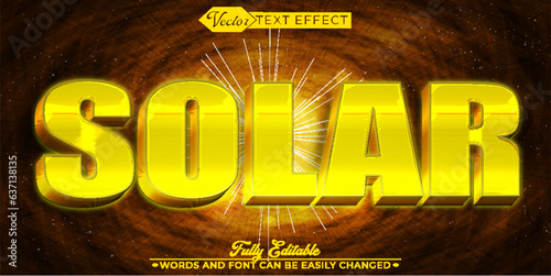 Solar Yellow Sunlight Vector Editable Text Effect Template