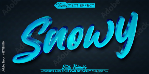 Blue Snowy Editable Text Effect Template