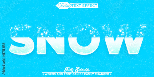 Winter Snowfall Vector Editable Text Effect Template