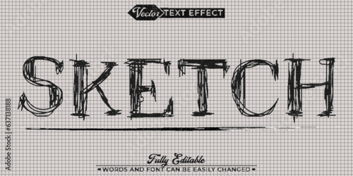 Pencil Drawing Sketch Editable Text Effect Template