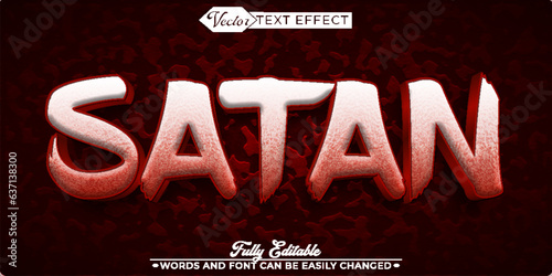 Horror Satan Vector Editable Text Effect Template photo