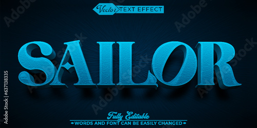Blue Sailor Editable Text Effect Template