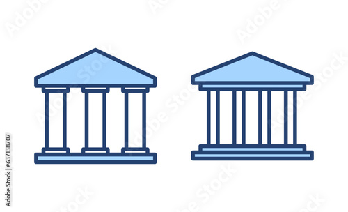 Bank icon vector. Bank sign and symbol, museum, university
