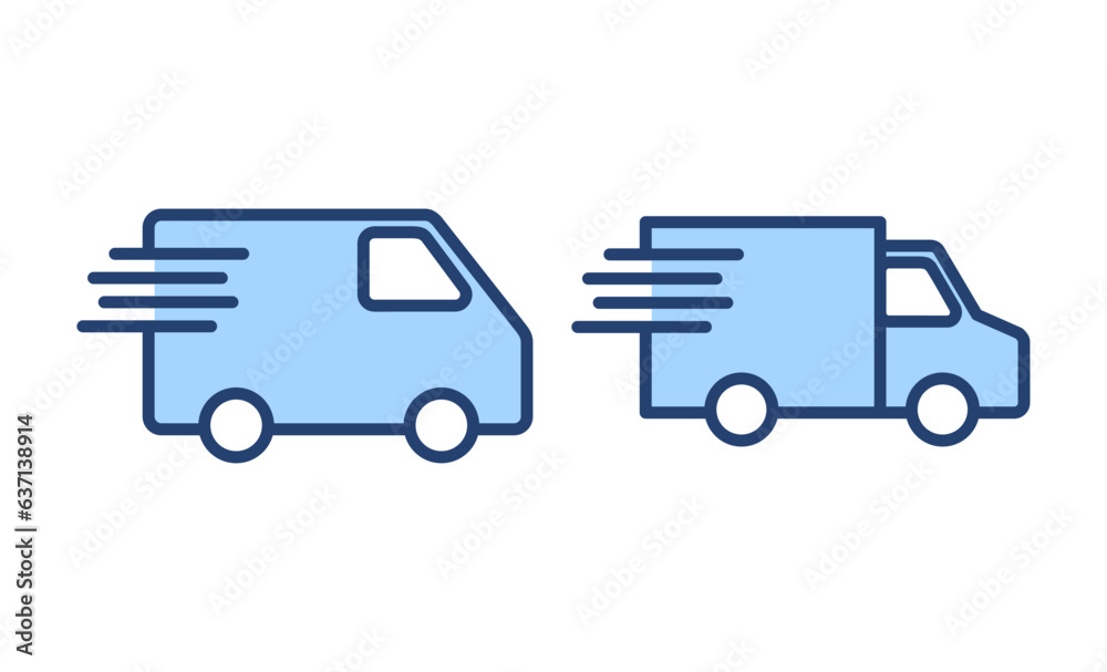 Delivery truck icon vector. Delivery truck sign and symbol. Shipping fast delivery icon Delivery truck icon vector. Delivery truck sign and symbol. Shipping fast delivery icon