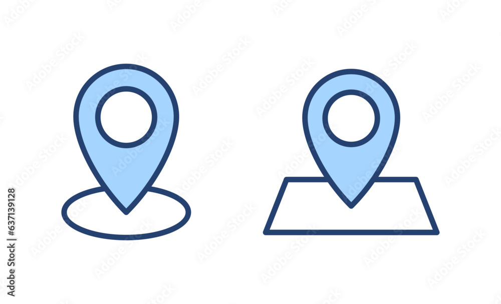 Maps and pin icon vector. location sign and symbol. geo locate, pointer icon.