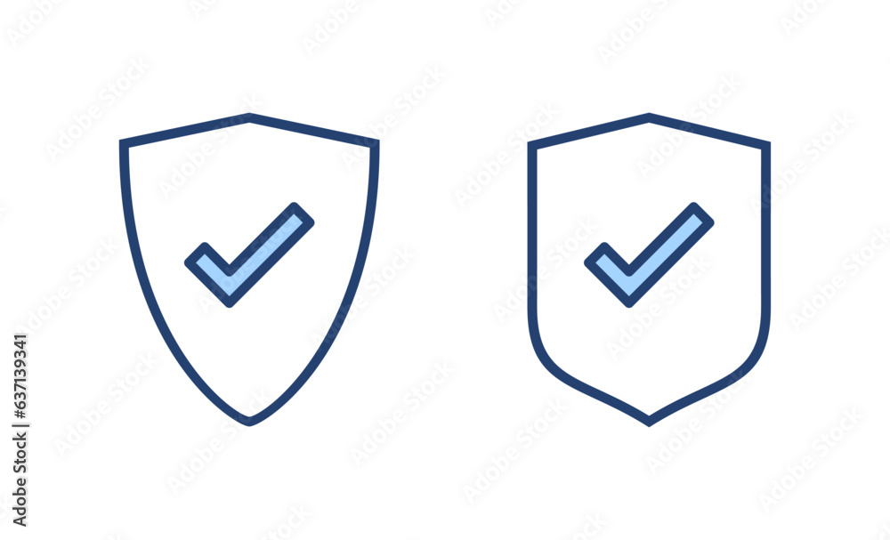 Shield check mark icon vector. Protection approve sign. Insurance icon Shield check mark icon vector. Protection approve sign. Insurance icon