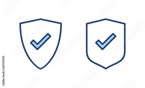 Shield check mark icon vector. Protection approve sign. Insurance icon