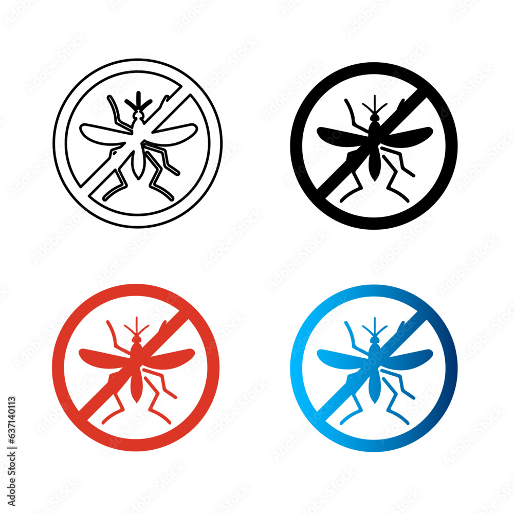Abstract No Mosquito Silhouette Illustration