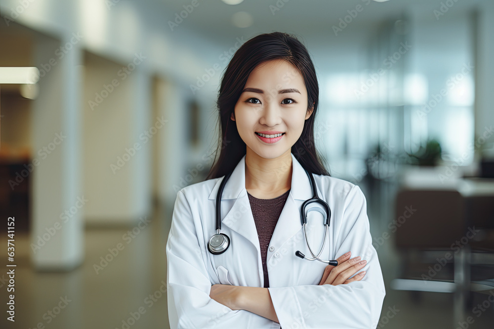 Asian female doctor in a hospital setting Asian female doctor in a hospital setting