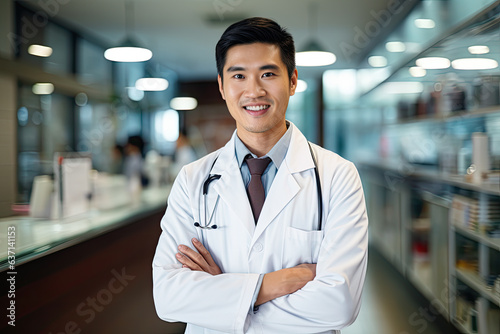 Asian male doctor in a laboratory setting