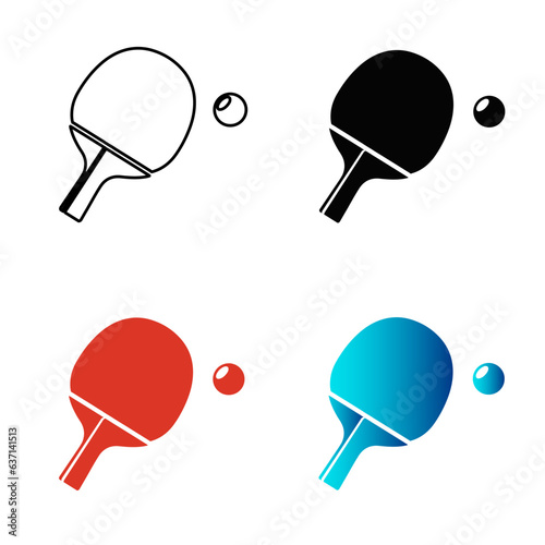 Abstract Table Tennis Silhouette Illustration