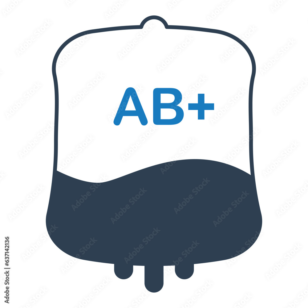 Blood group AB+ icon isolated on white background. blood types vector