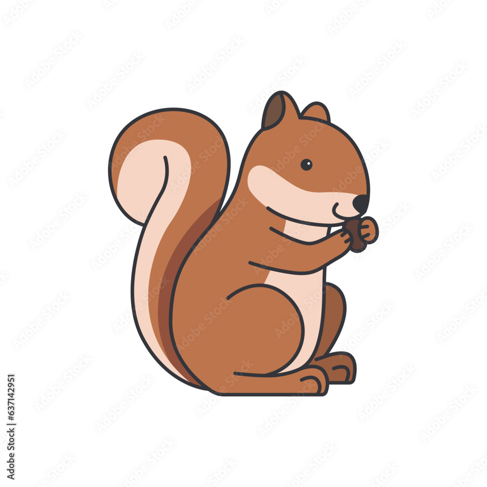 Squirrel icon. Vector illustration of a squirrel in cartoon style. Squirrel icon. Vector illustration of a squirrel in cartoon style.