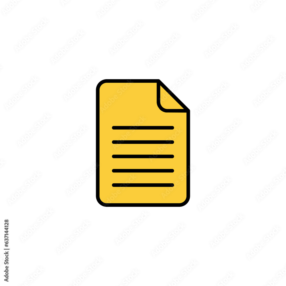 Document icon vector for web and mobile app. Paper sign and symbol. File Icon Document icon vector for web and mobile app. Paper sign and symbol. File Icon