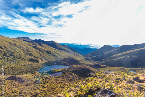 lakes in the middle of the mountains surrounded by the paramo in the Chirripo National Park in Costa Rica © Saintdags