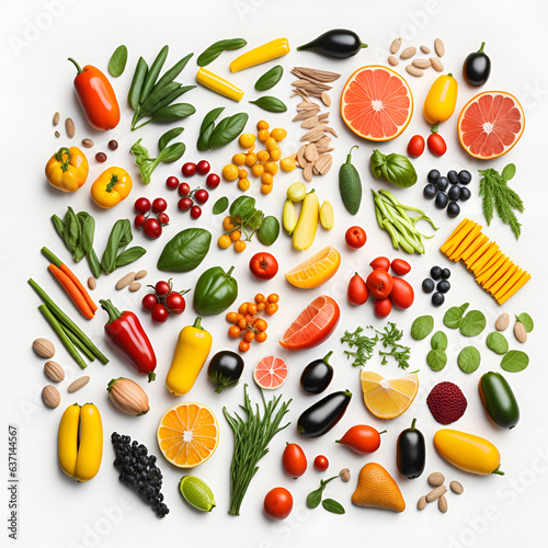 
20 vegetable food, Essential vitamins complex, Generative AI