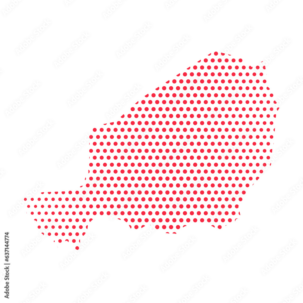 Vector Niger Dotted Map Illustration