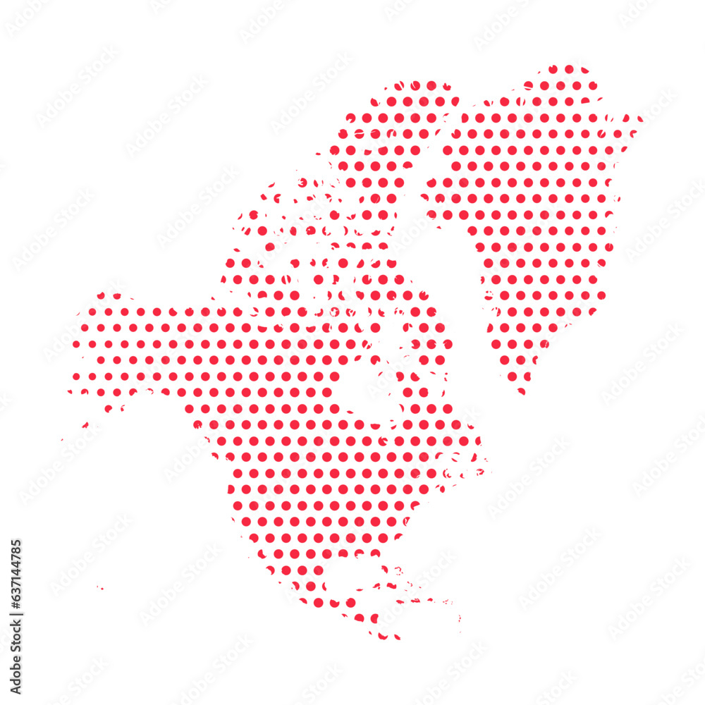 Vector North America Dotted Map Illustration
