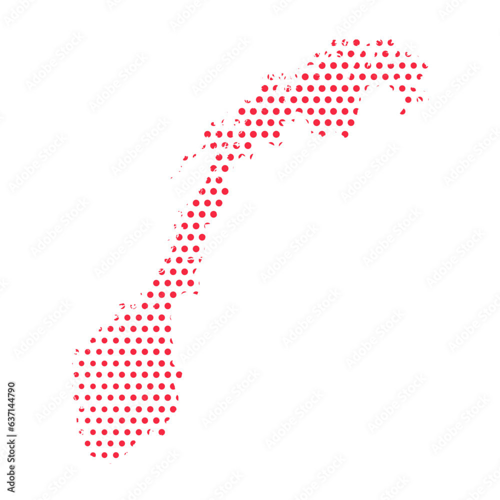 Vector Norway Dotted Map Illustration