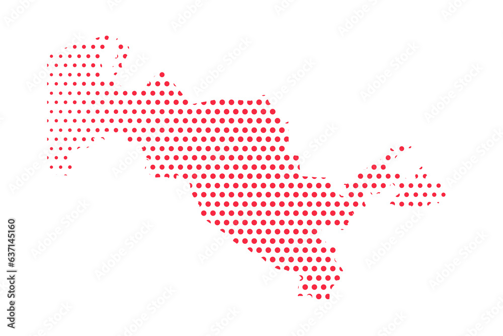 Vector Uzbekistan Dotted Map Illustration