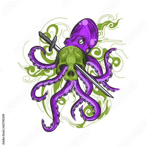 Illustration vector graphic of killer octopus