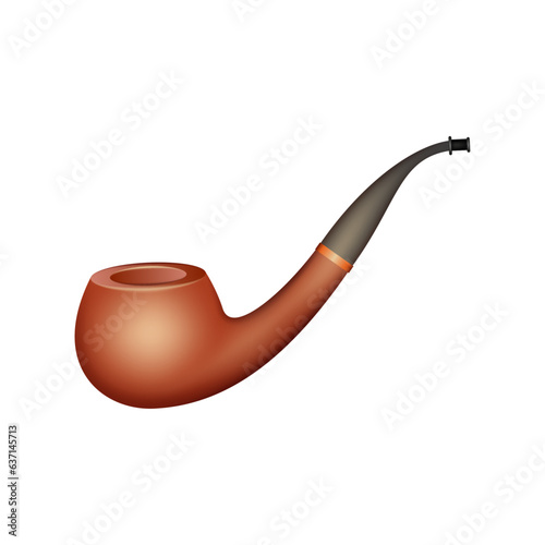 Vector smoking pipe vector icon isolated on white background