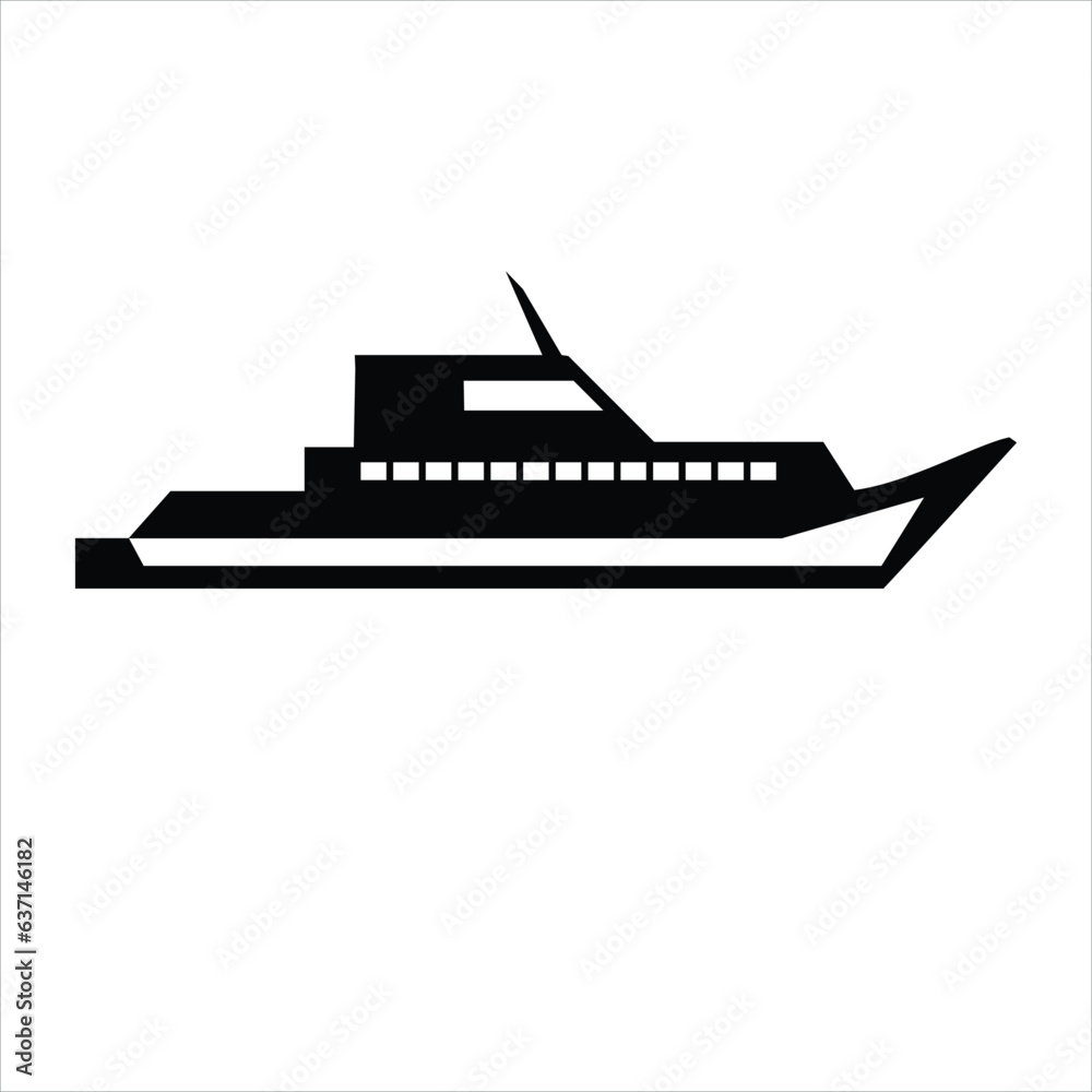 Obraz premium vector boat,ship,sail, vector flat illustration on white background..eps