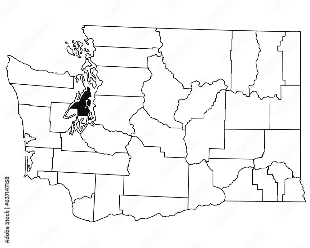 Map of kitsap County in Washington DC state on white background. single